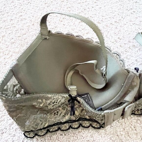 Heidi Klum Intimates Margaux Balconette Contour Bra Green Sz 36D Lace H23-1076 - Picture 7 of 10